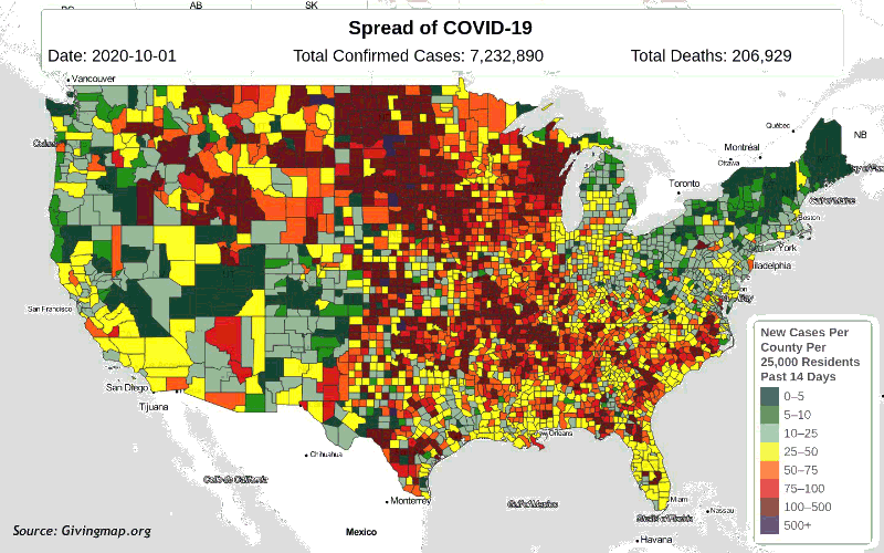 Spread of COVID-19 in the Continental US: Oct. 1 - Dec. 15