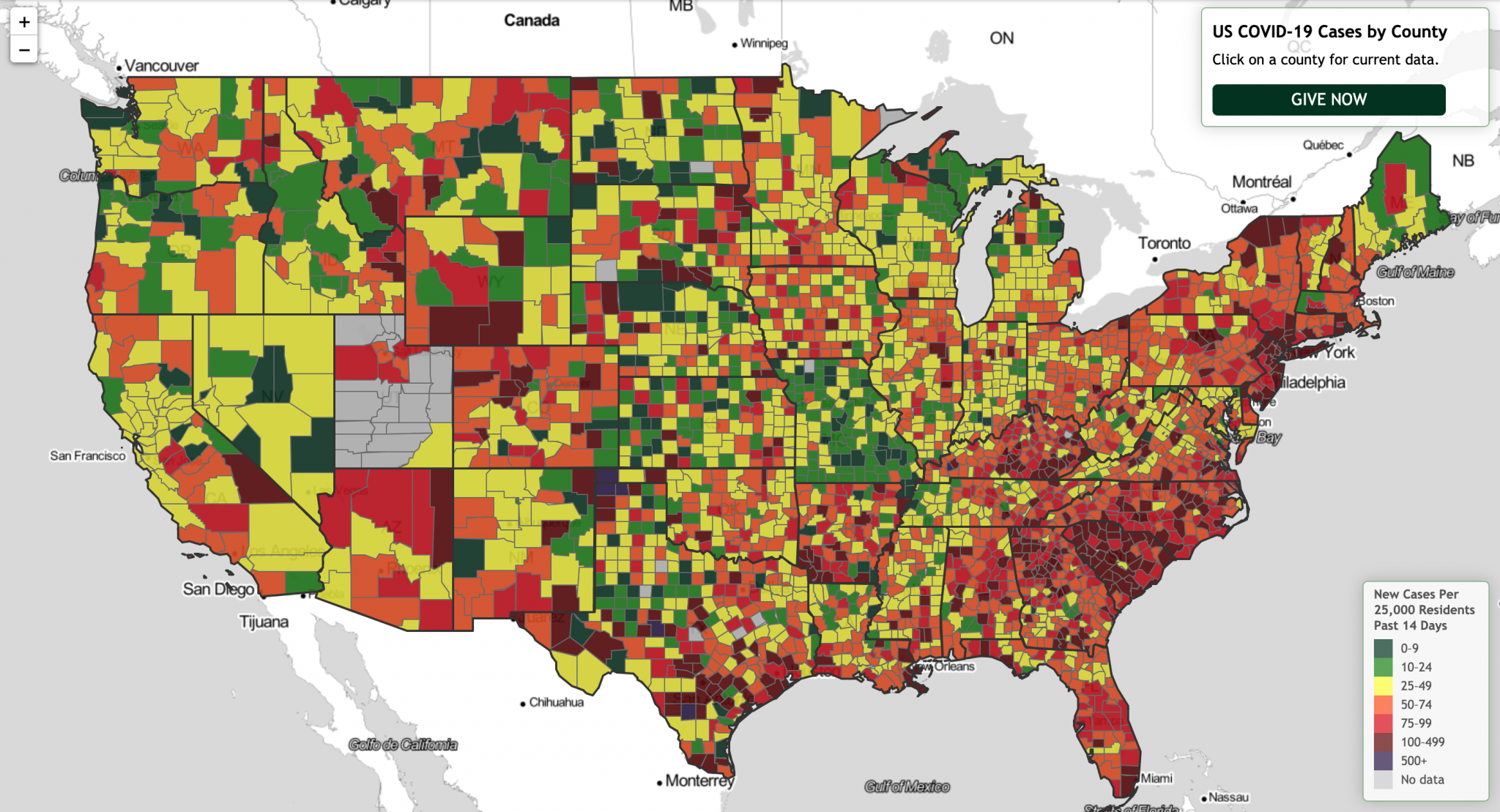 COVID-19 Data by US County